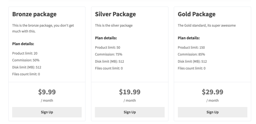 The WC Vendors Membership WooCommerce extension lets you create different membership plans