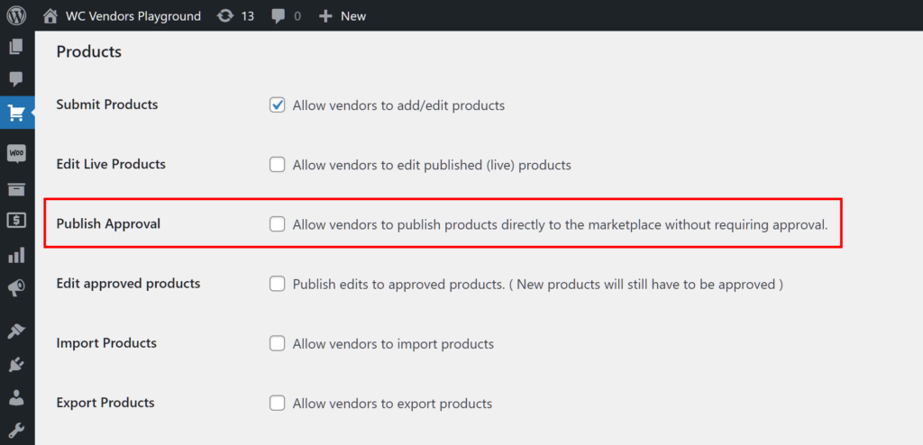 Deactivating the Publish Approval option