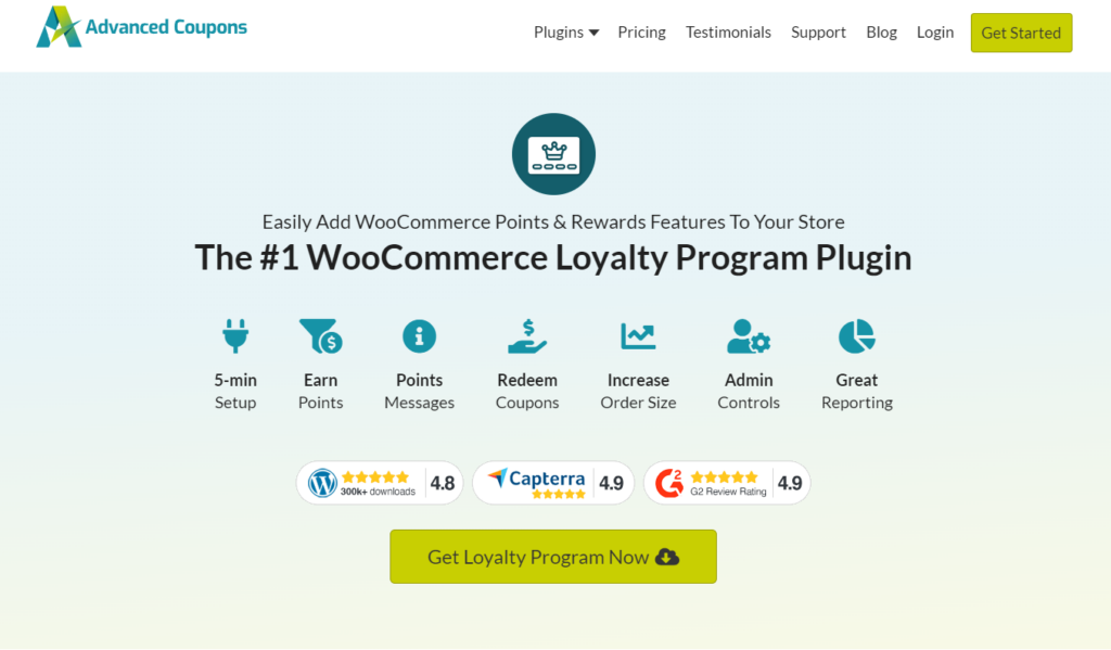 Advanced Coupon's WooCommerce Loyalty Program homepage