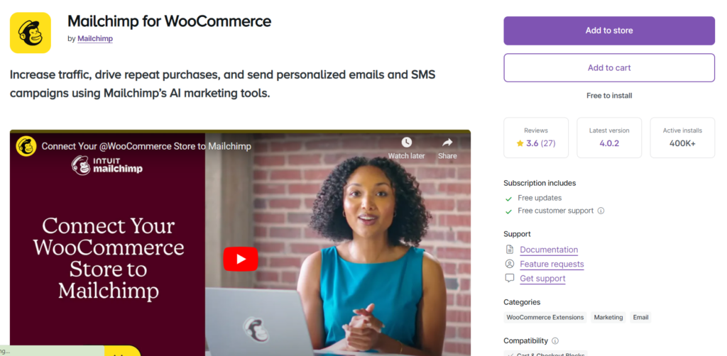 Mailchimp integration with WooCommerce