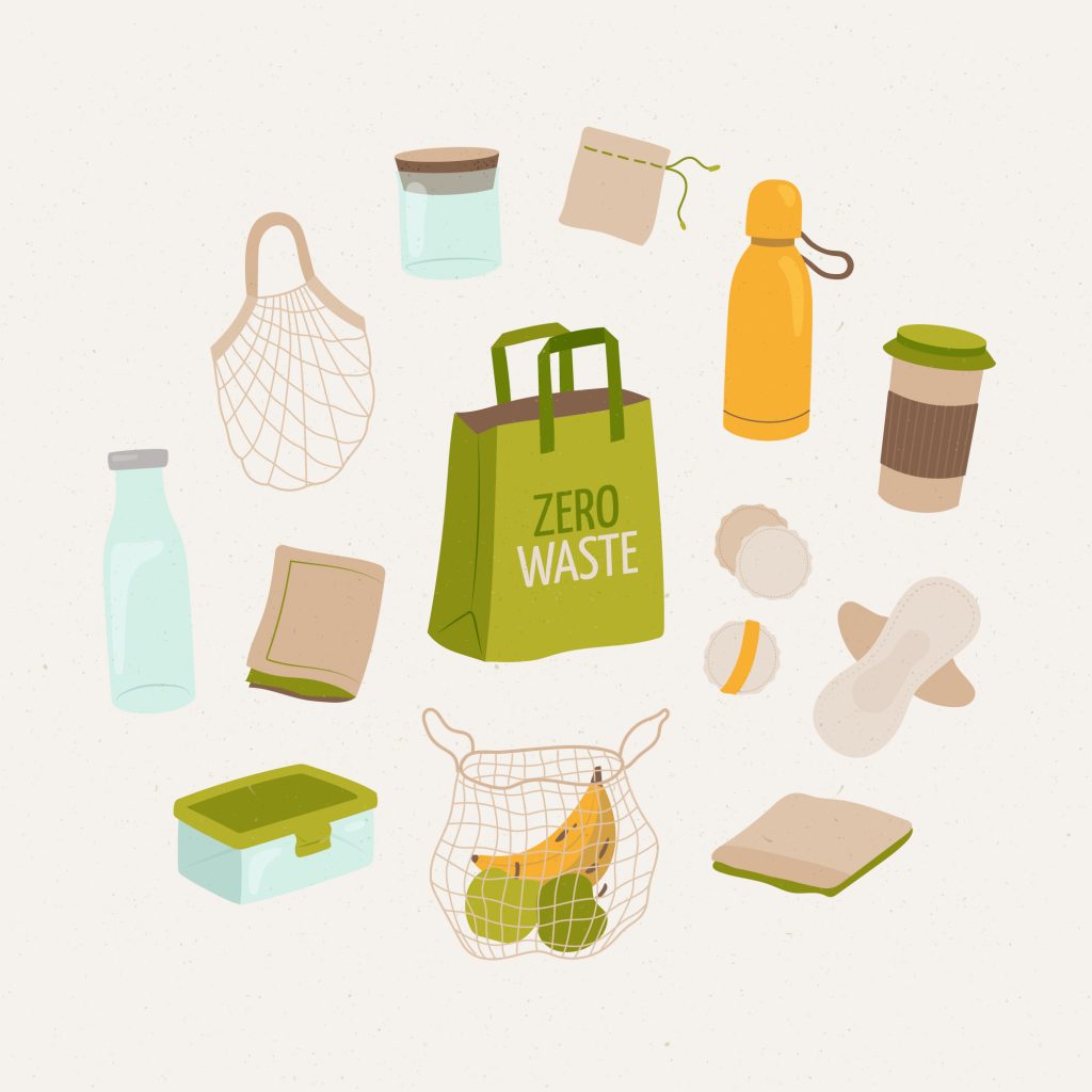 Illustration depicting the use of eco-friendly products as a strategy for marketplaces