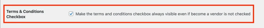 WCV - General Settings - T & C Checkbox