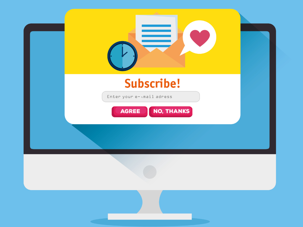  Illustration showing a subscription sign-up page