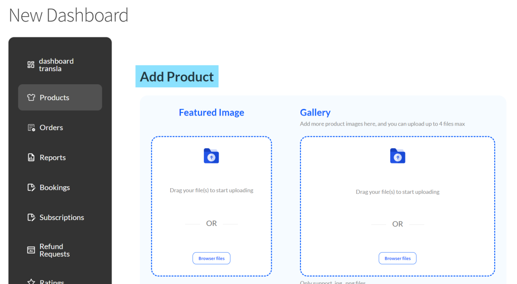 New vendor dashboard in WC Vendors featuring an intuitive interface for adding and managing auction products