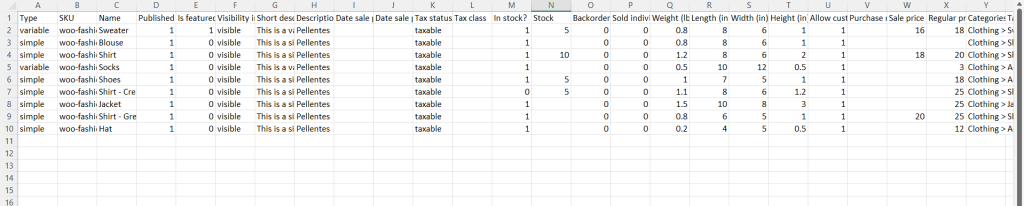 A sample CSV template from GitHub