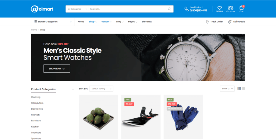 wolmart multivendor marketplace theme